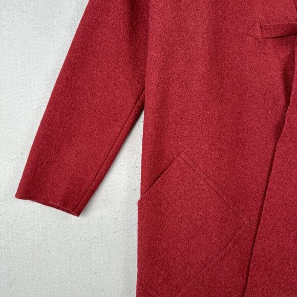 Indies Paris Wool Coat‎ Women’s 1 Red Tie Toggle Pocket Oversized Lagenlook - Picture 9 of 16